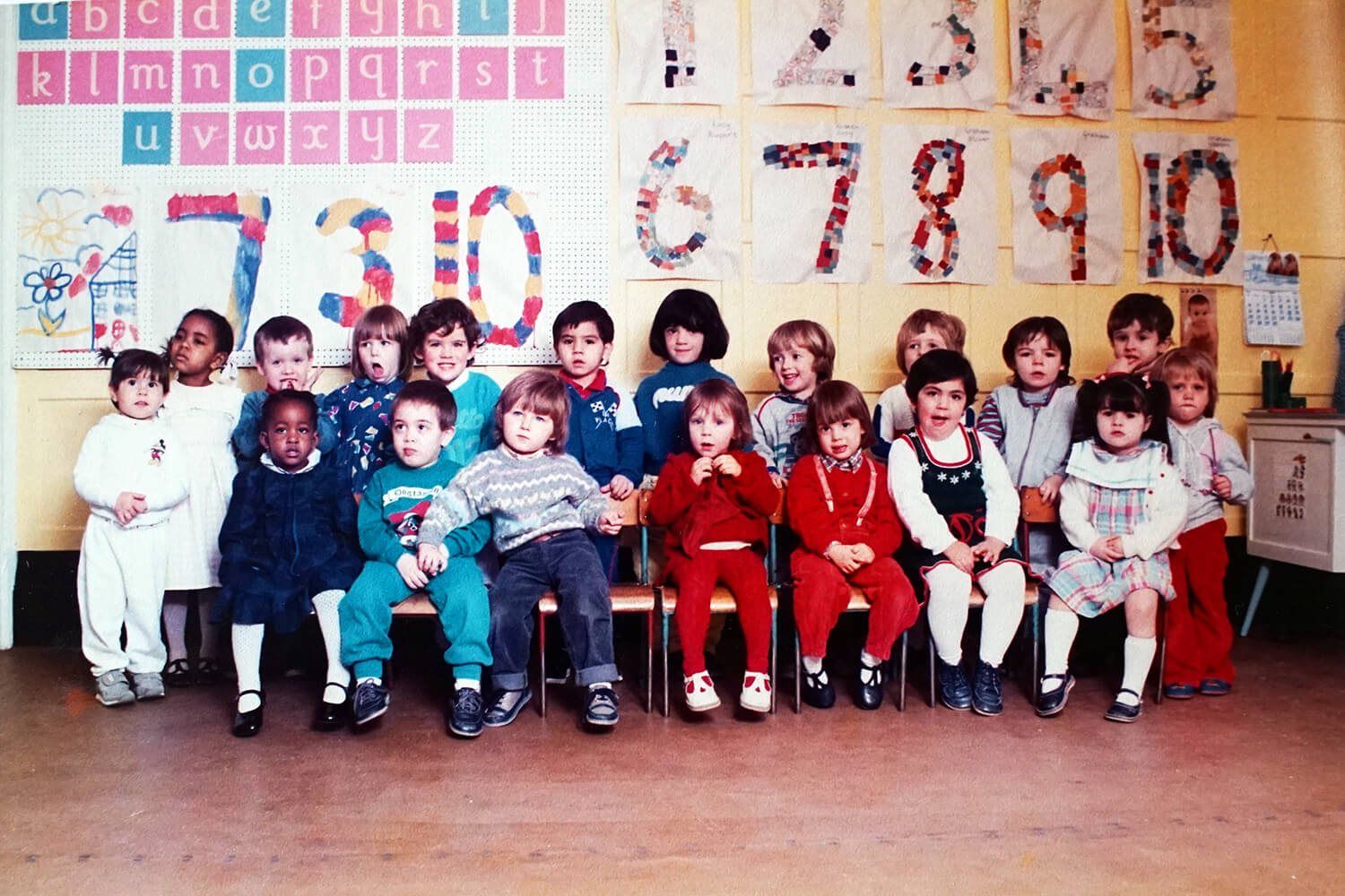 Maureen Turner’s first class at Strawberry Fields, photographed in the nineteen eighties